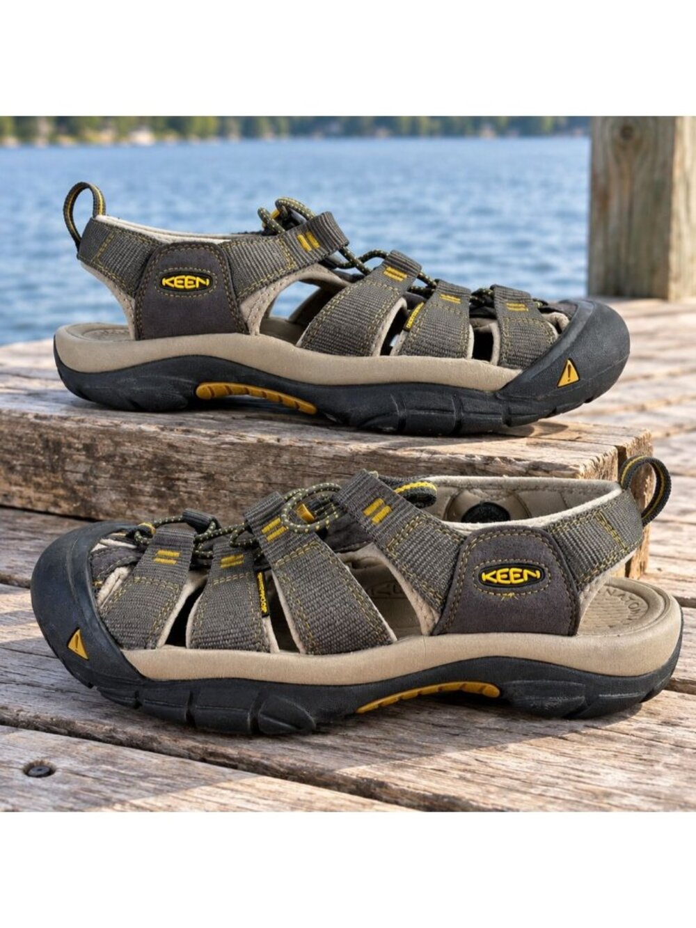 Keen Newport H2 Adjustable Outdoor Drawstring Sandal Mens Size 9.5 1008399 Black